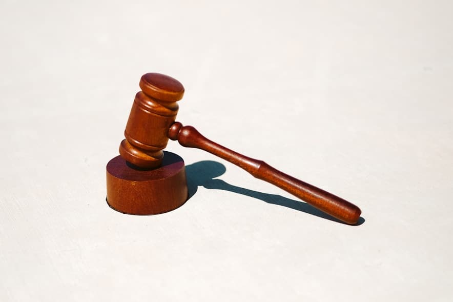 Wooden gavel representing legal compliance